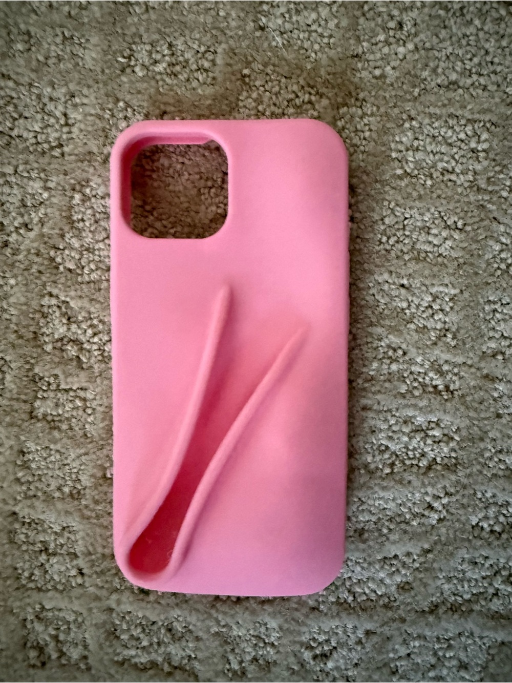 Pink Silicone iPhone 14 Case with lipgloss holder